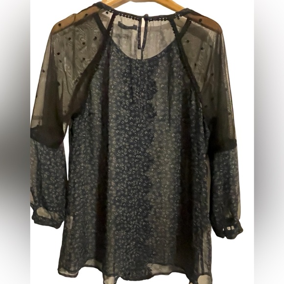 🔥⚫️NEW Eshakti sheer blouse size 2X (fits like an XL). Great detailing! - Picture 4 of 9